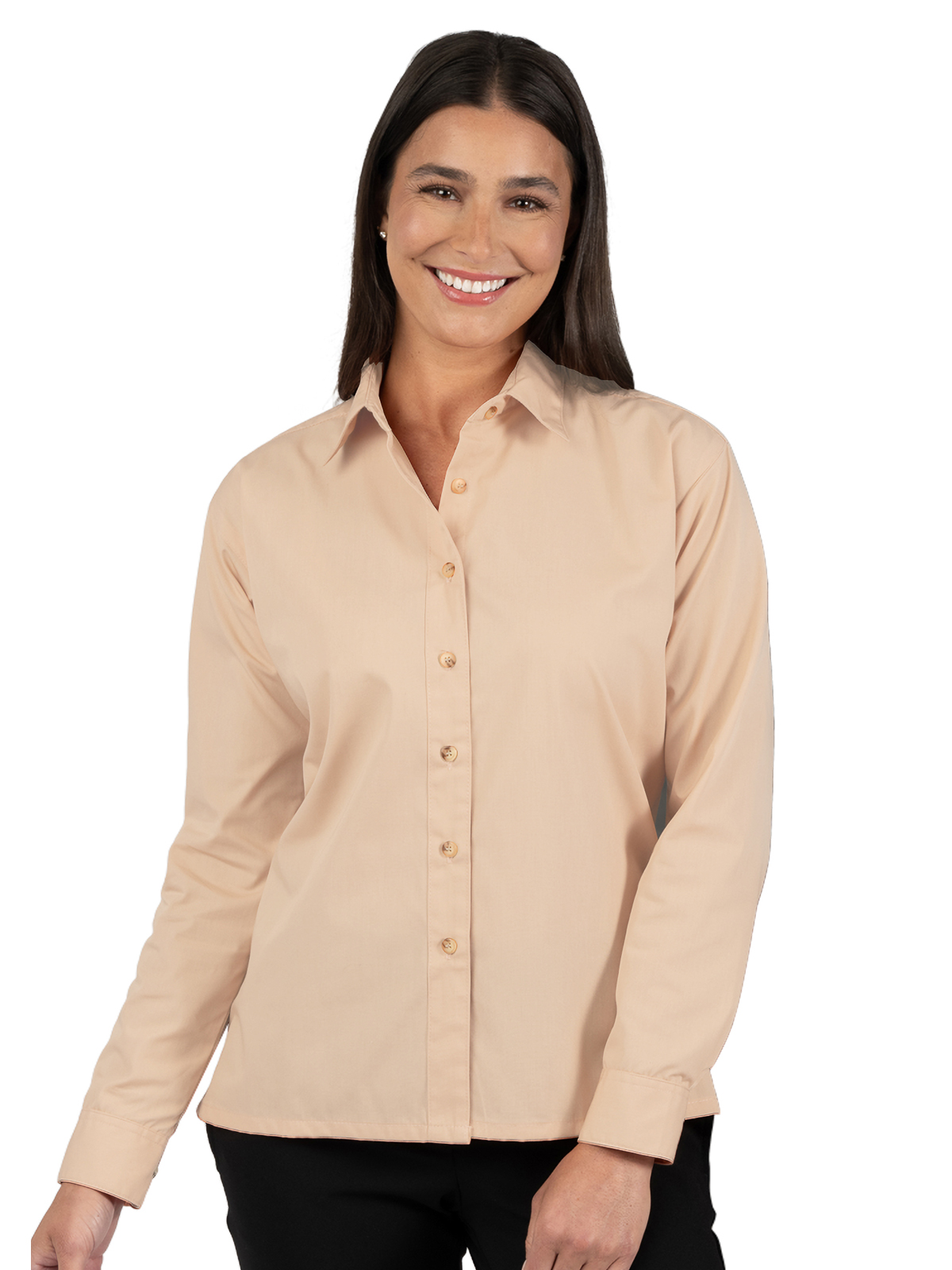 Blue Generation - Women's Pocketless Long Sleeve Superblend Poplin Shirt 33
