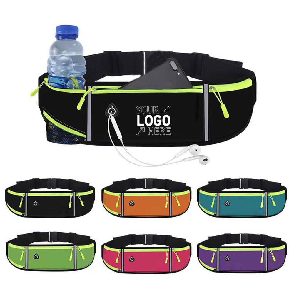 Multifunctional outdoor sports nylon fanny pack waist bag with water bottle pocket 8