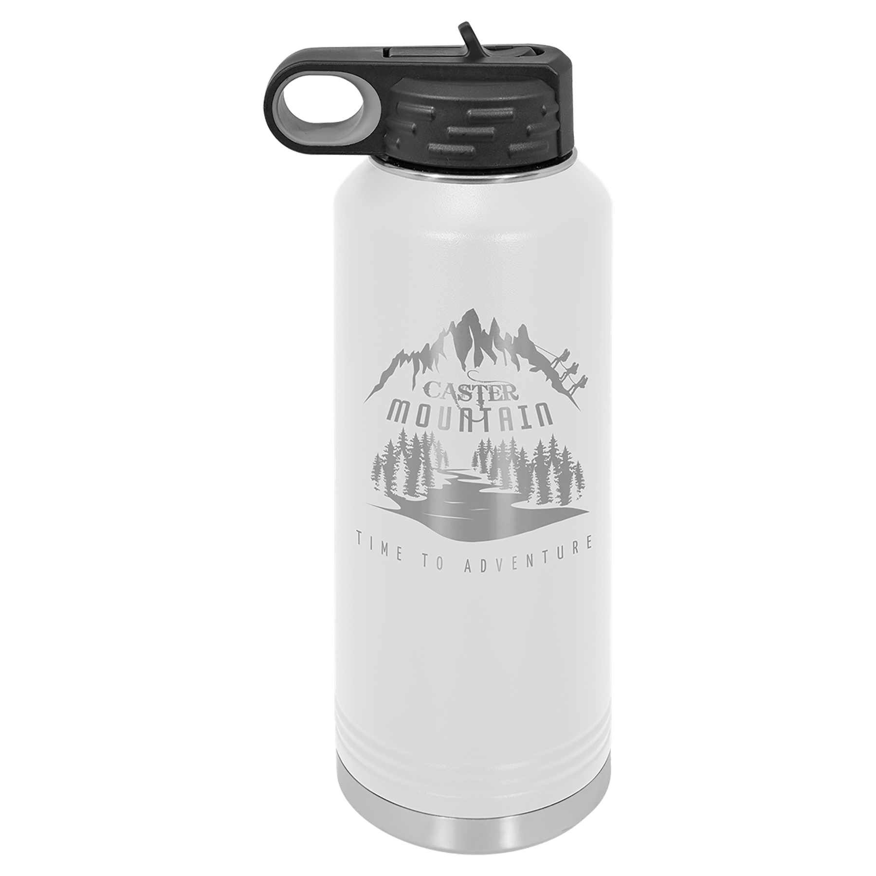 40 oz. White Powder Coated Laser Engraved Polar Camel Water Bottles 1