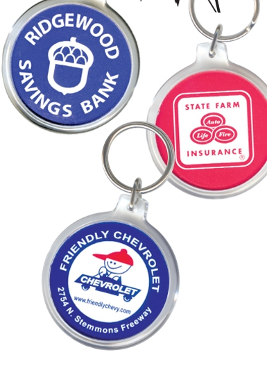 Clear Acrylic 1 3/4" Round 2 Sided Key Tag 1