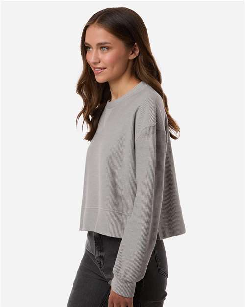 Women's Ribbed Knit Cropped Boxy Crew - BW5102 6