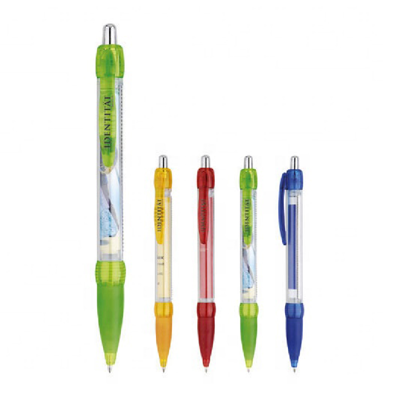 Plastic Clear Round Clip Banner Ballpoint Pen 1