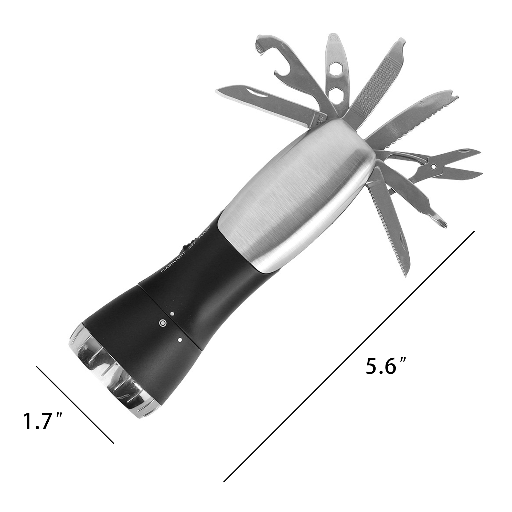 Stainless Steel Torch Multifunction Safety Tools Flashlight 3