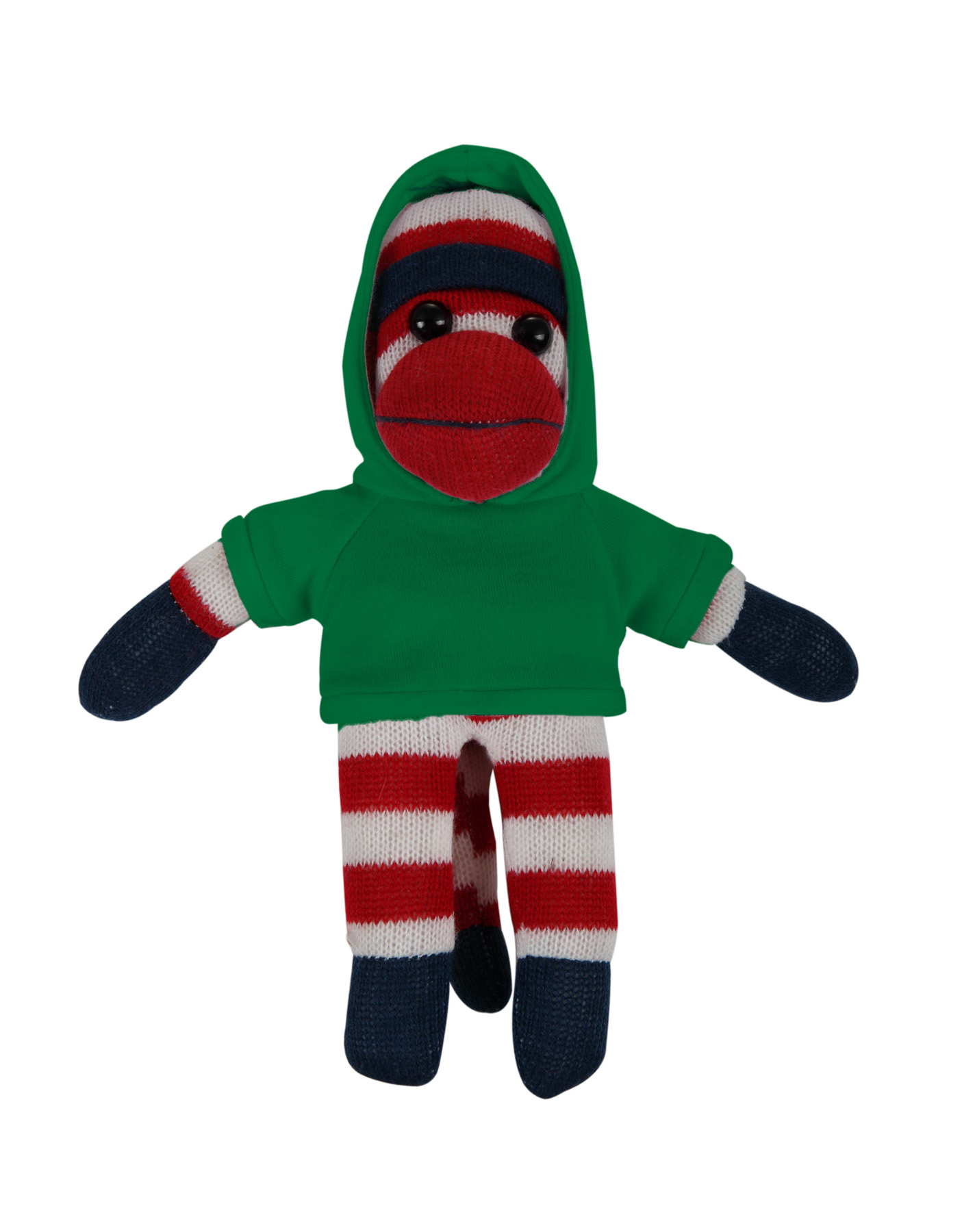 soft plush Patriotic Sock Monkey with hoodie 13
