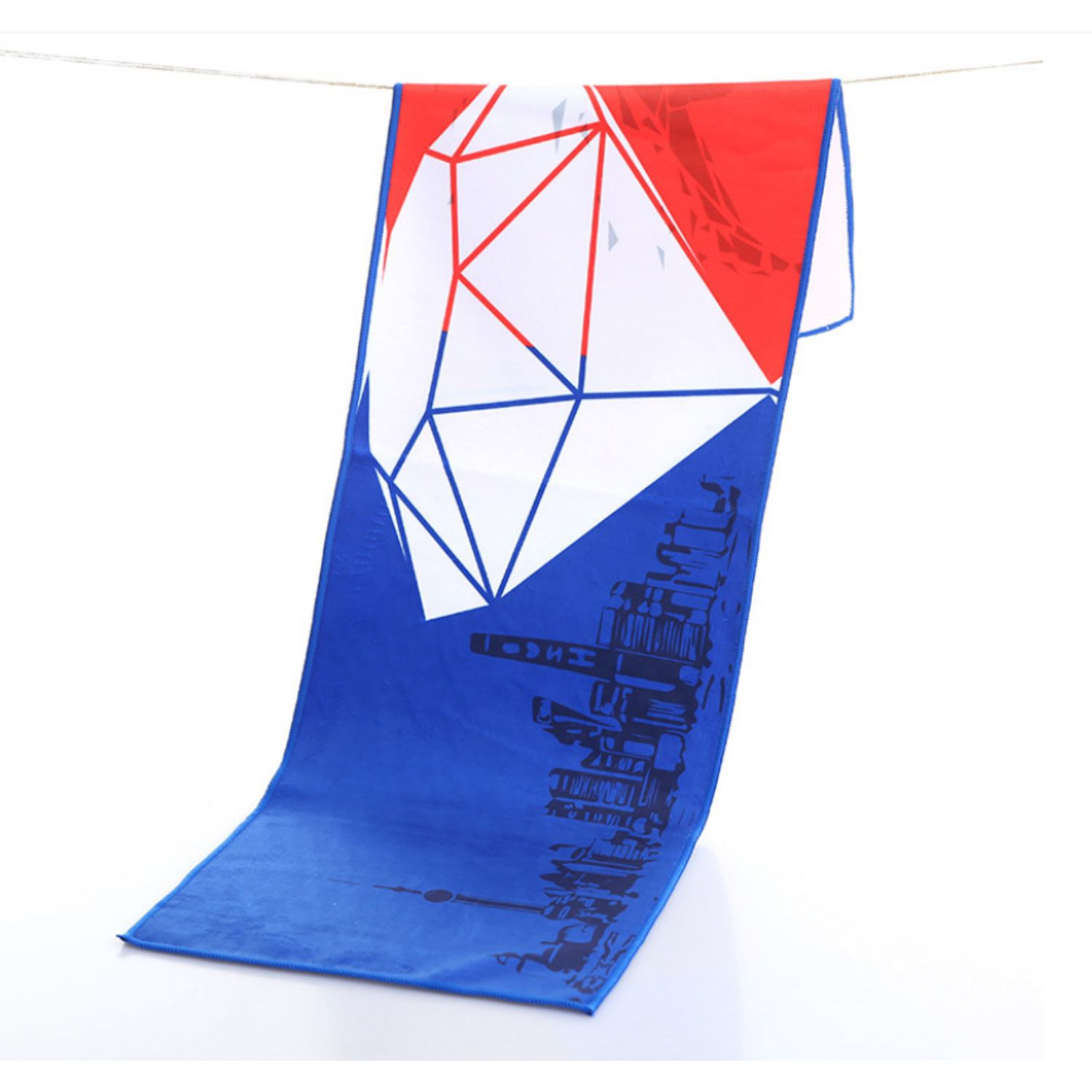 12"x 20" Sublimated Plush Microfiber Golf Towel w/ Grommet & Carabiner 2