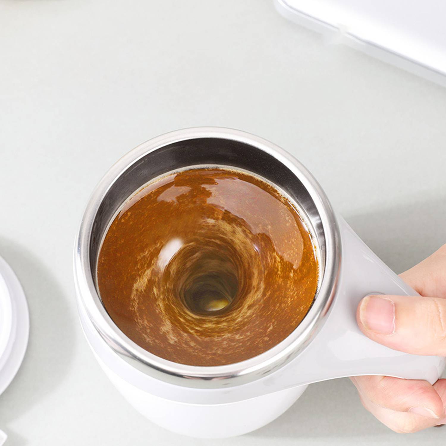 12oz Stainless Steel Coffee Automatic Stirring Mug 5