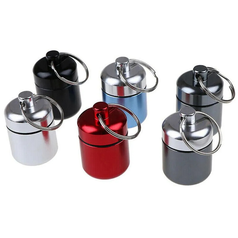 Waterproof Aluminum Pill Box with Keychain 4