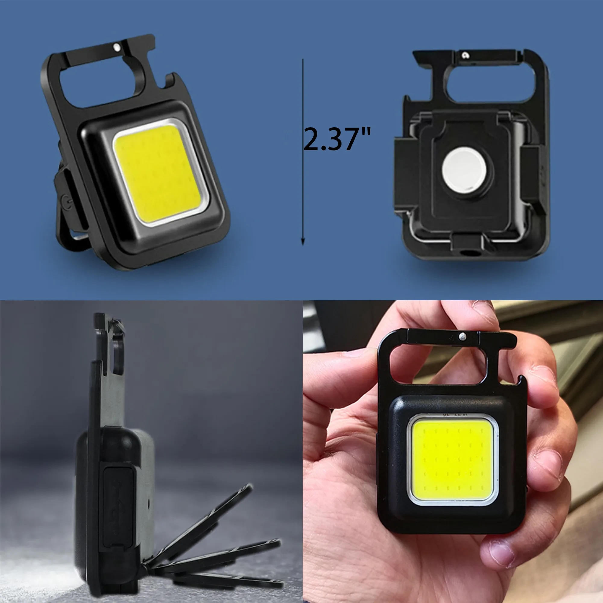 Mini Rechargeable LED Flashlight Keychain 2