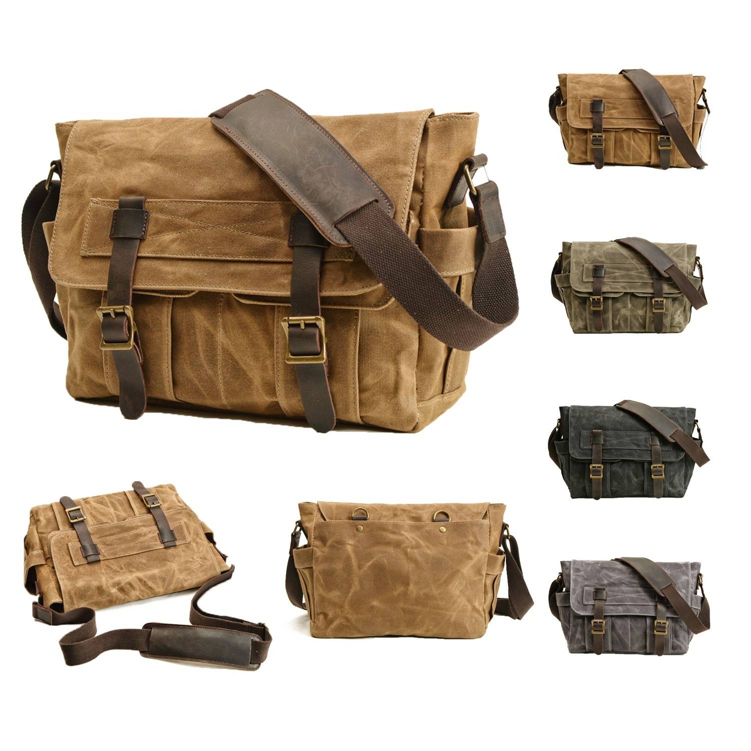 Canvas Laptop Leather Briefcase 3