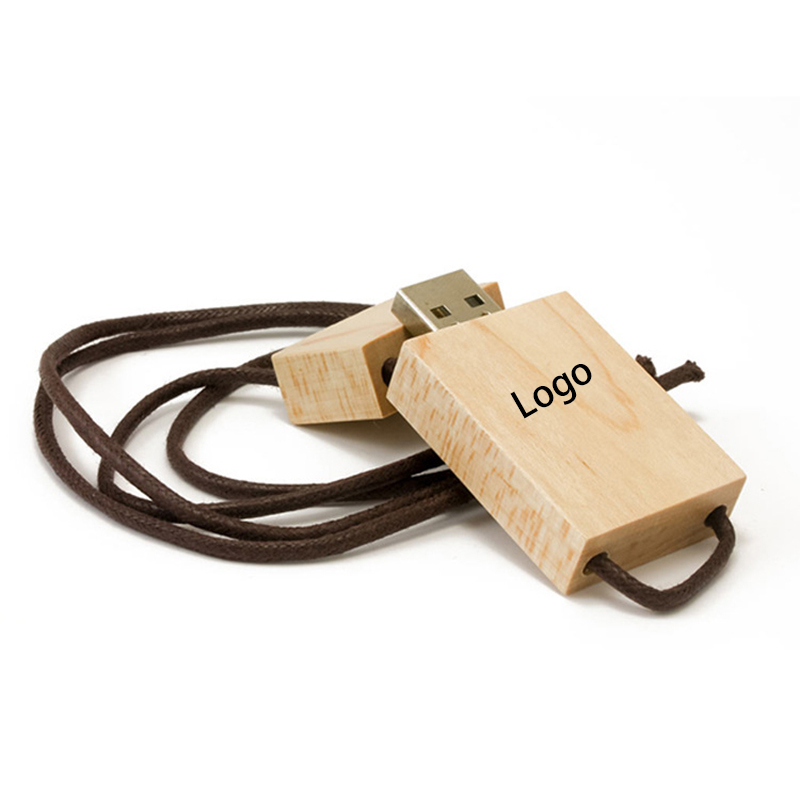 Wooden USB Flash Drive with Strap 1