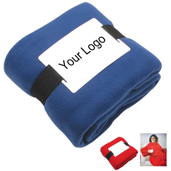 Portable Fleece Blanket With Sleeves 1
