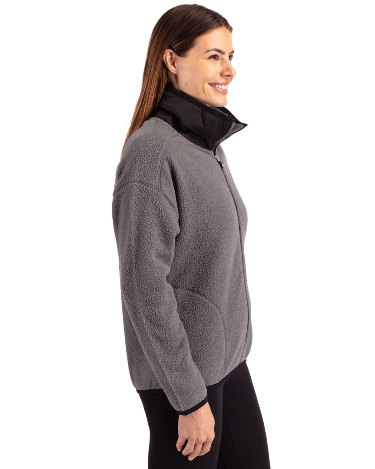Cutter & Buck Cascade Epic Comfort Recycled Sherpa Fleece Womens Full Zip Jacket 34
