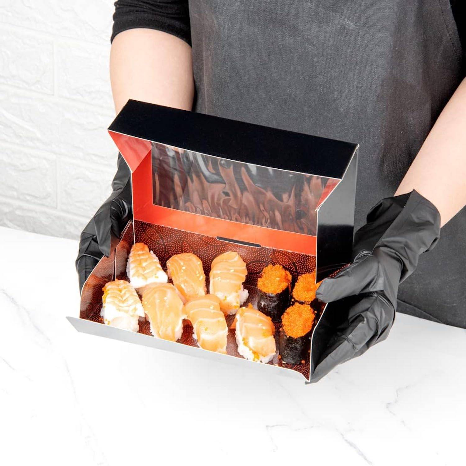 Custom Transparent Window Flip Sushi Box 6