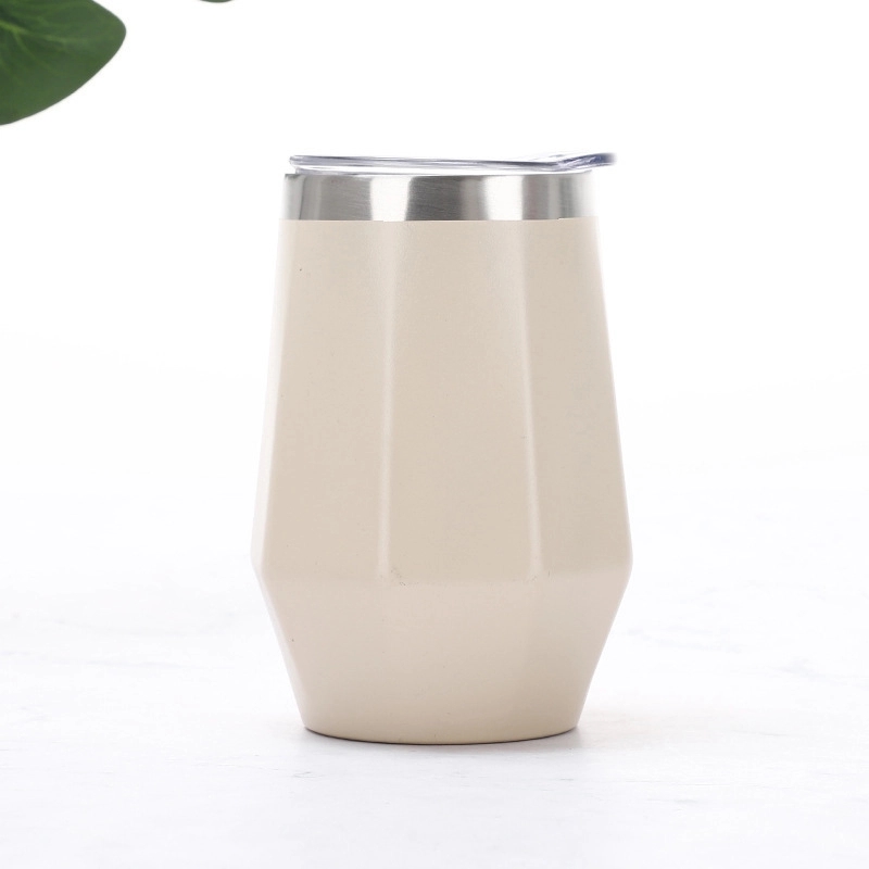 12 oz Diamond Shape Stainless Steel Stemless Wine Glasses 9