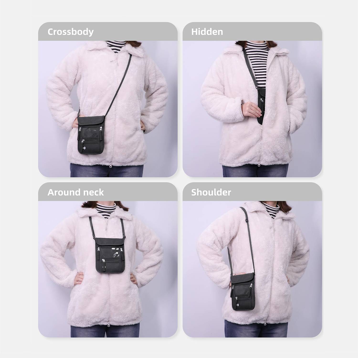 Durable Anti-Theft RFID Nylon Travel Passport Holder 5