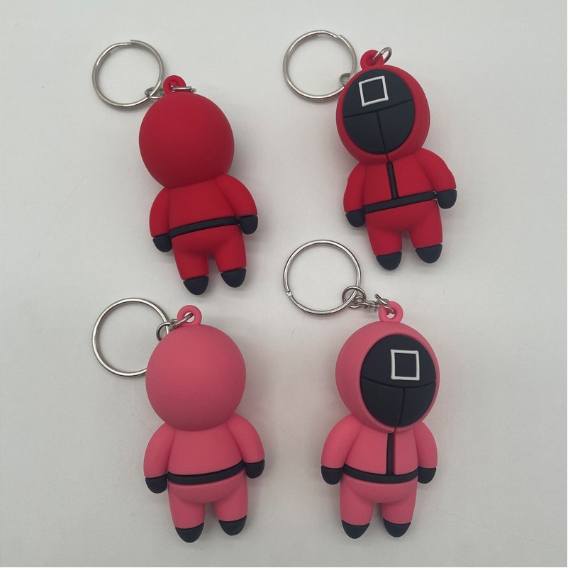 Squid Game Korean TV Show Masked Man Supervisor Keychain Decorations 3