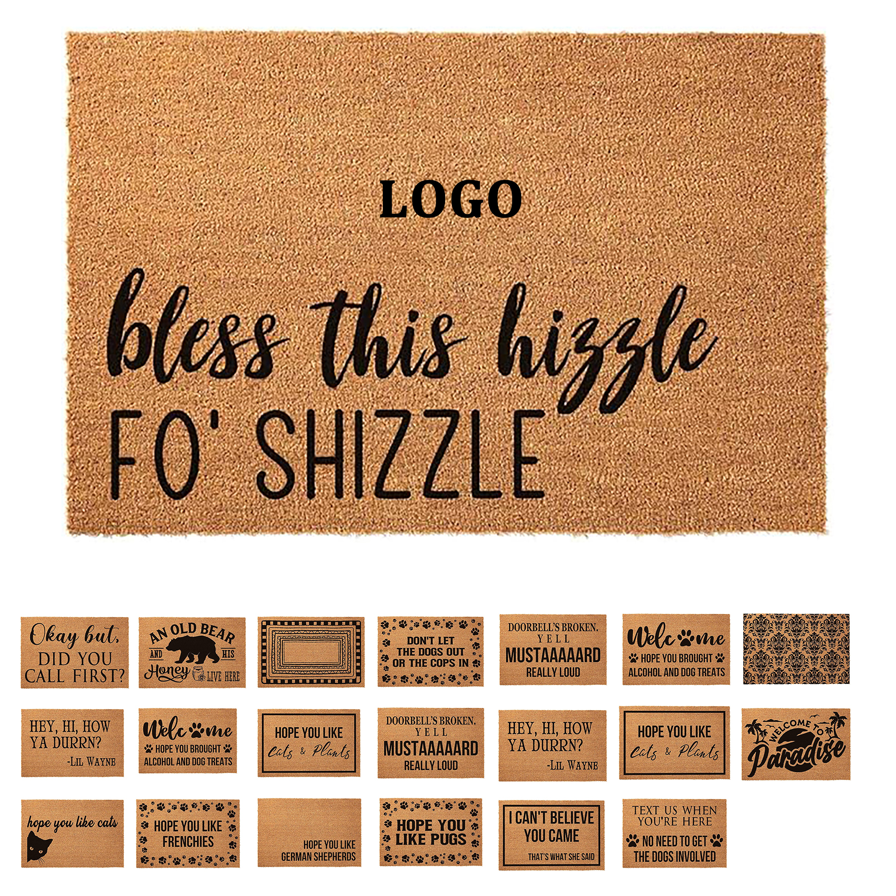 Coconut Shell Fiber Door Mat, Customizable 8