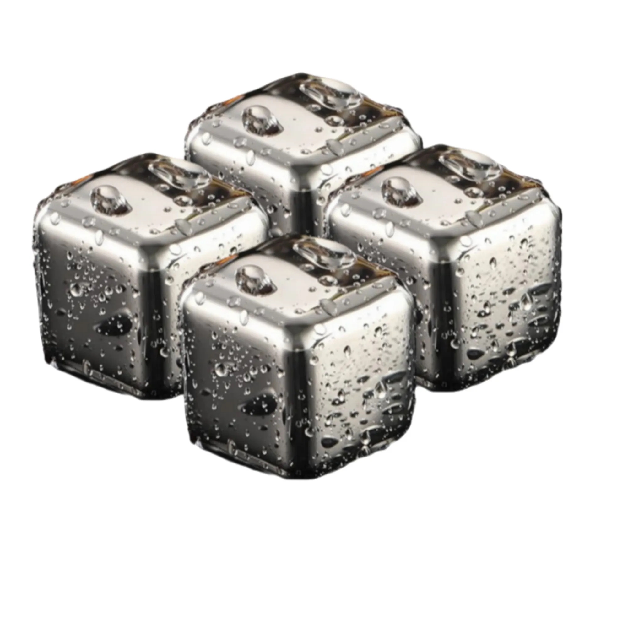 4Pcs Reusable Cooling Stainless Steel Ice Cube 2