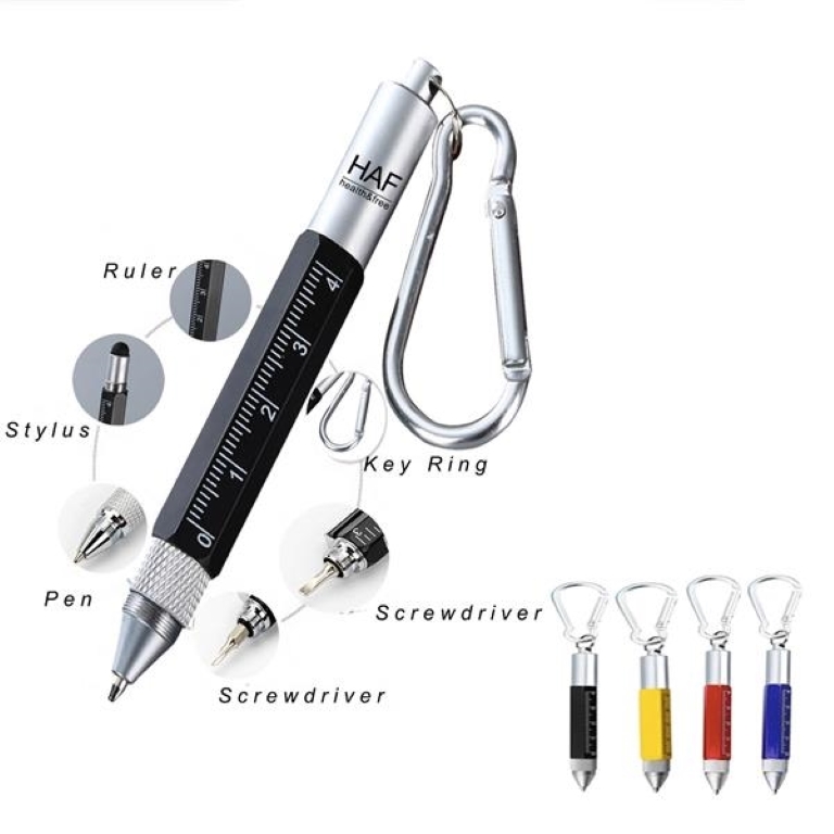 Multitool Touchscreen Pen with Ruler Carabiner Screwdriver 1