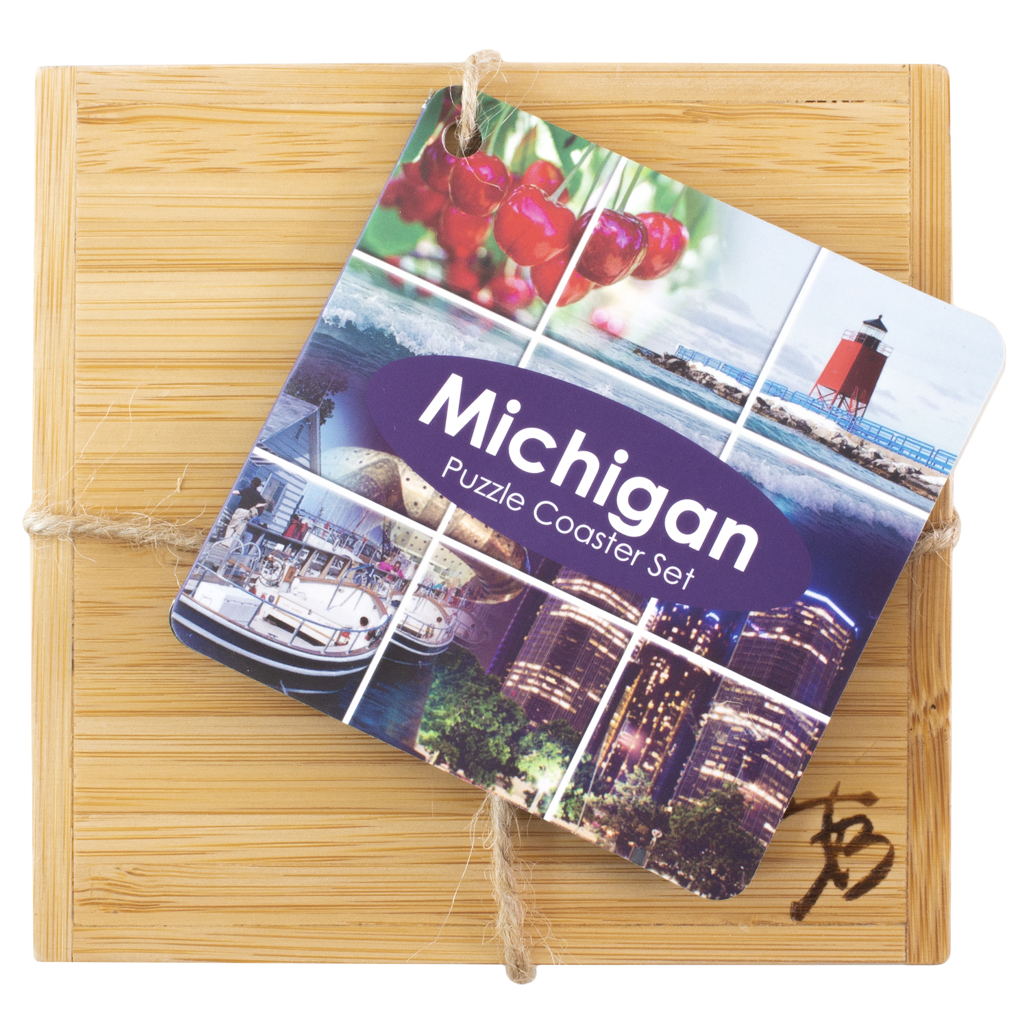 Michigan Puzzle Coaster Set 7