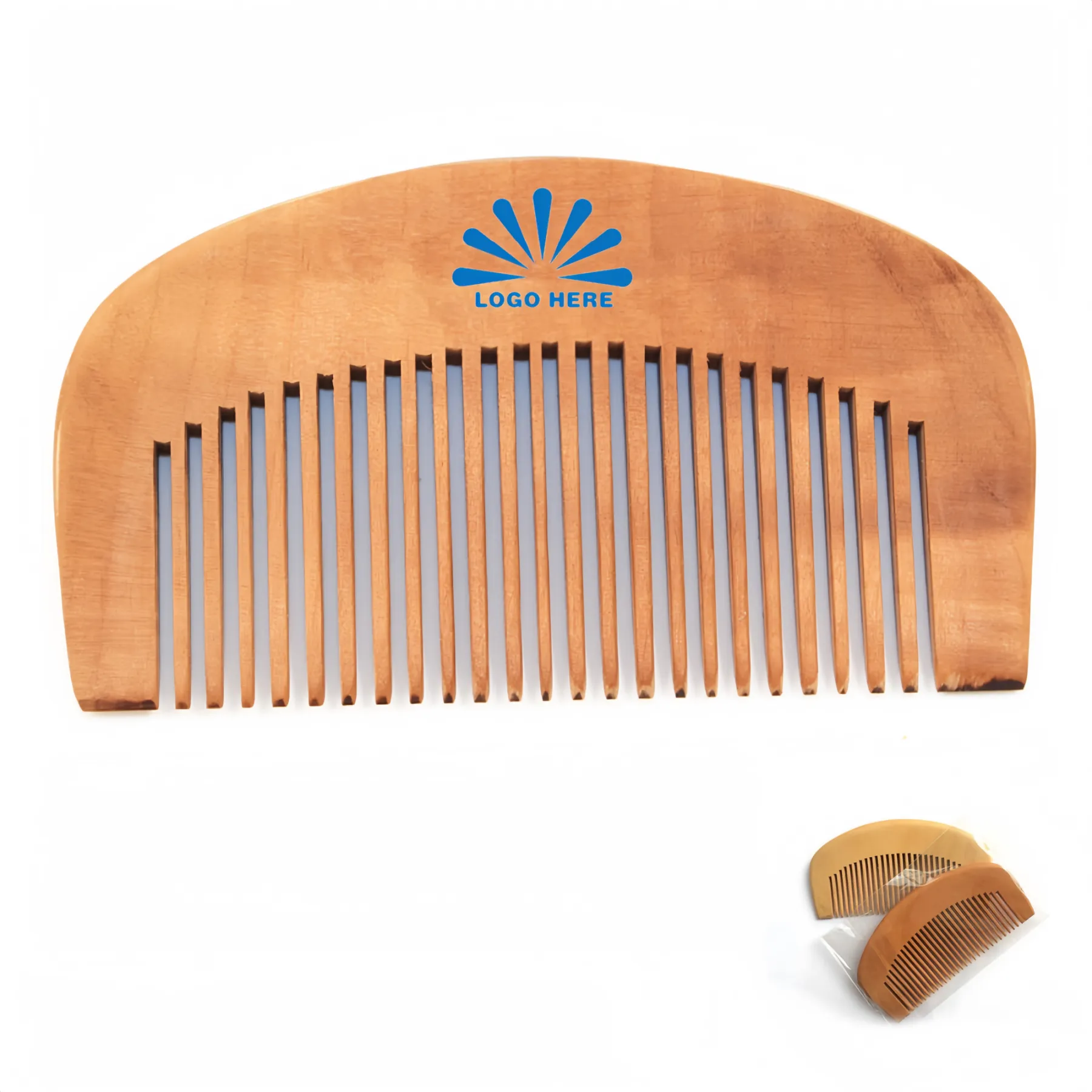 Wooden beard comb hair brush 1