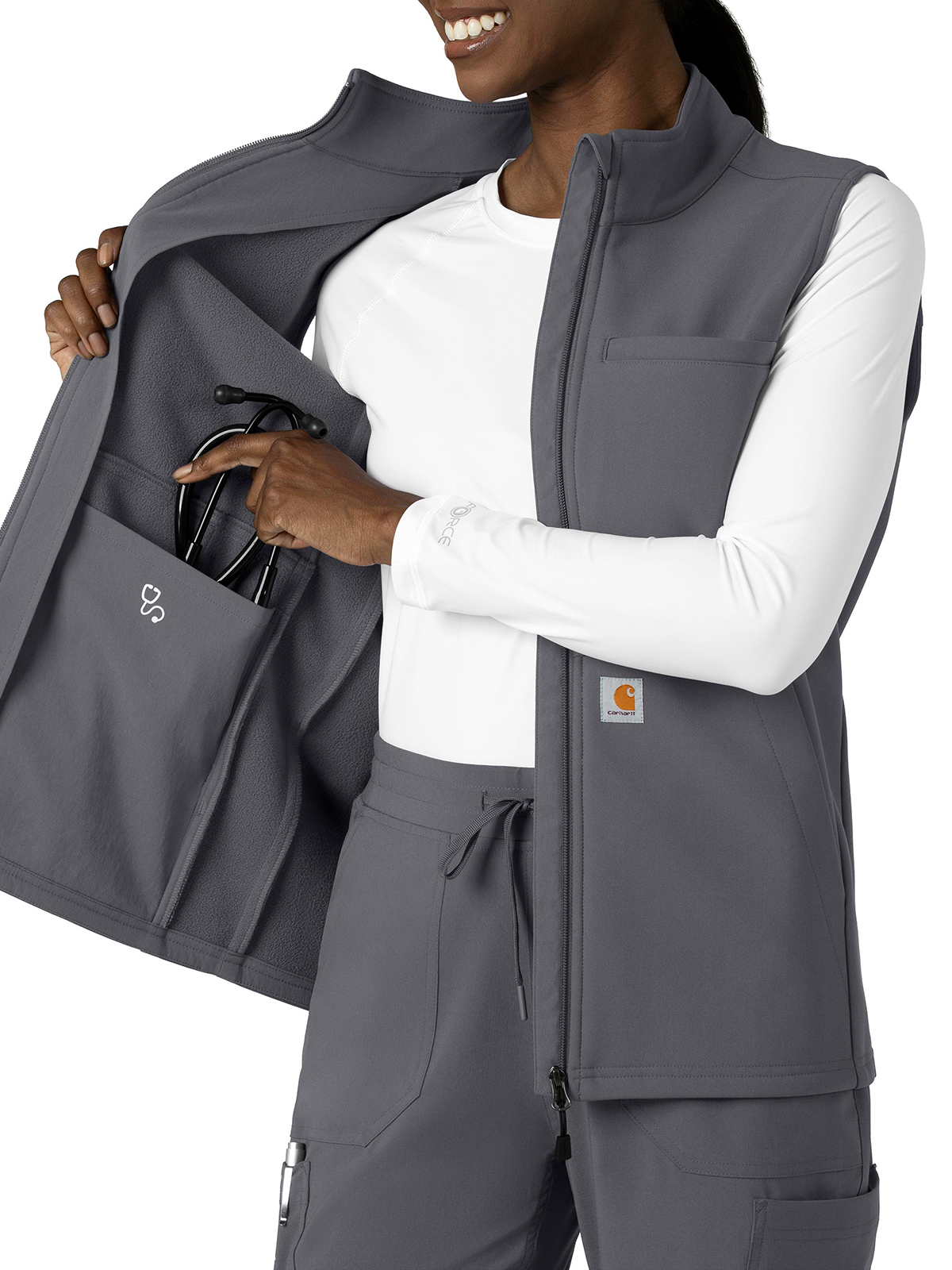 Carhartt Scrubs - Rugged Flex Peak - Women's Four-Pocket Bonded Fleece Vest 11