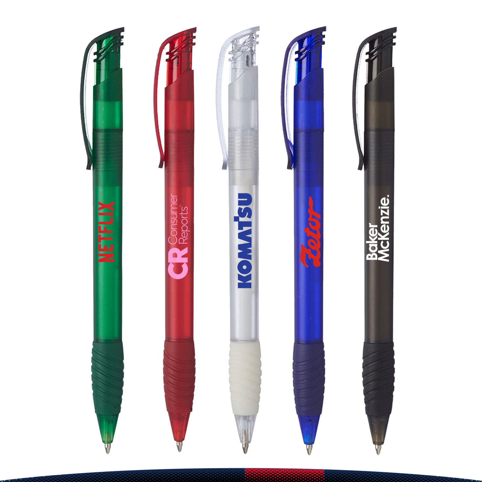 Berry Rubber Grip Plastic Ballpoint Pen 10