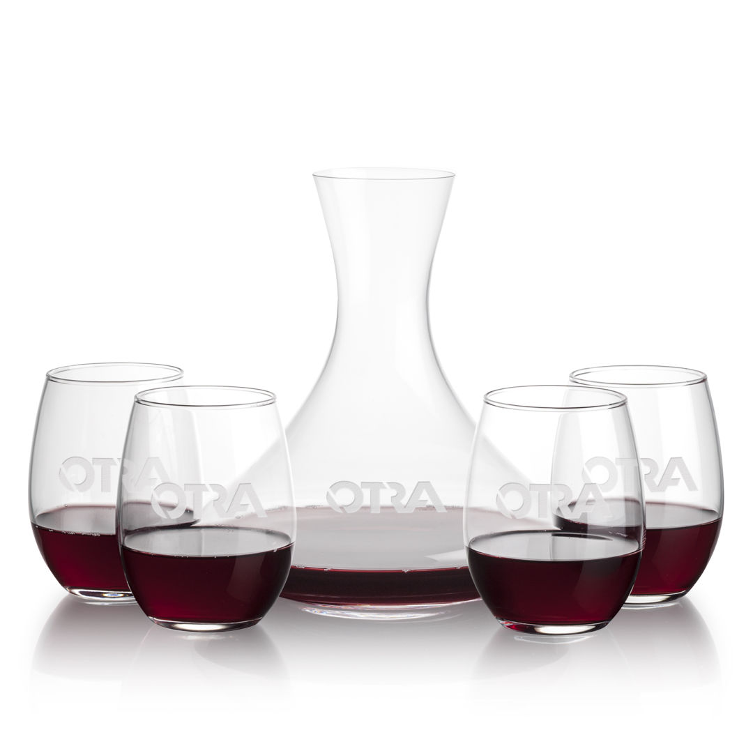 Senderwood Carafe & Stanford Stemless Wine 4