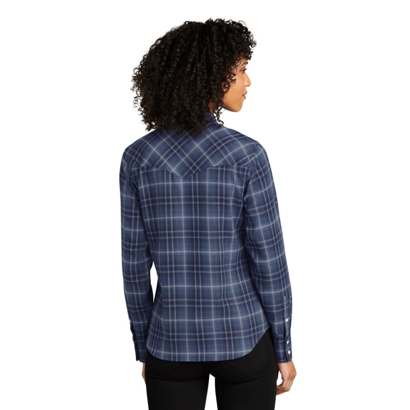 Port Authority Ladies Long Sleeve Ombre Plaid Shirt 3
