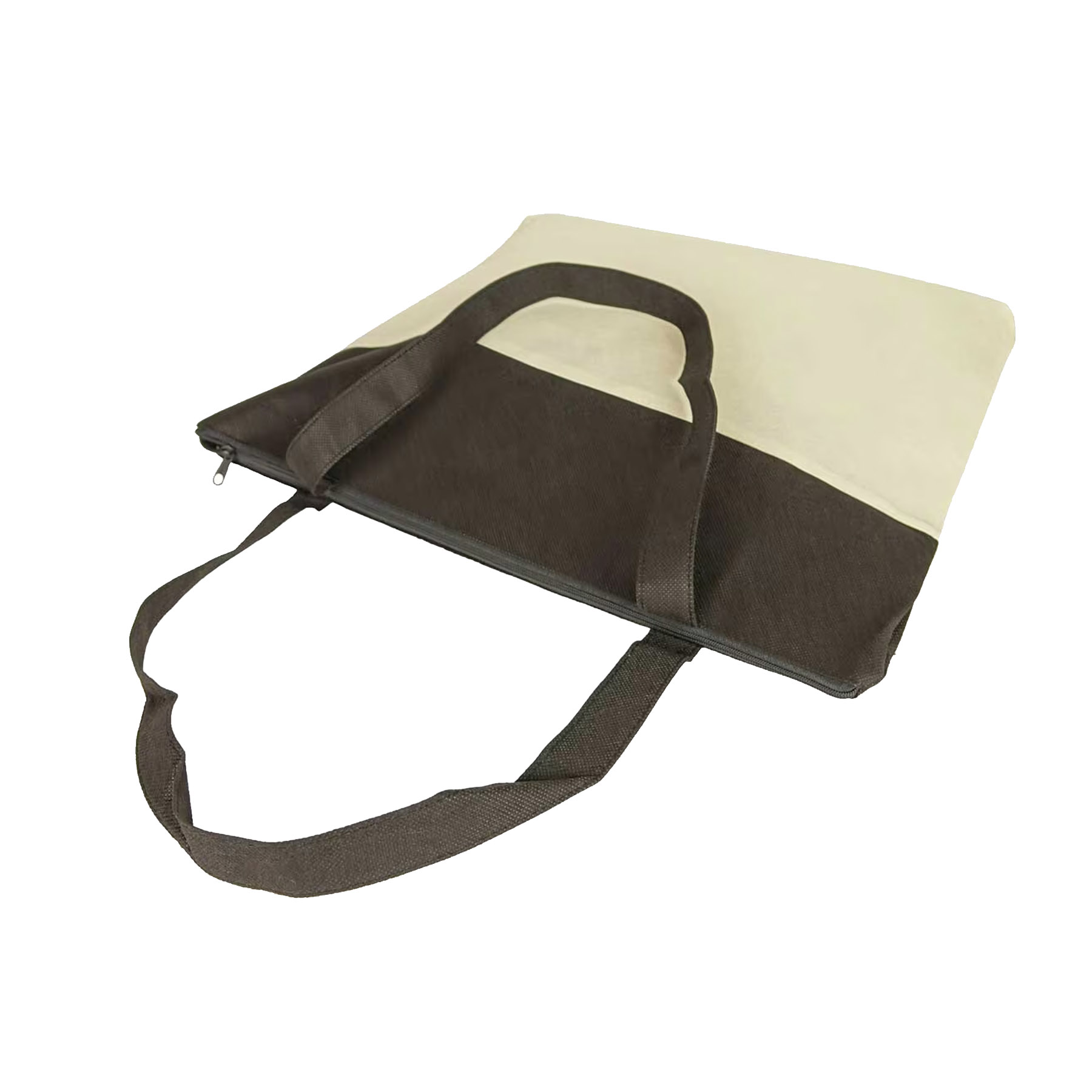Recycled Non-Woven Polypropylene 2-Tone Zippered Tote 7
