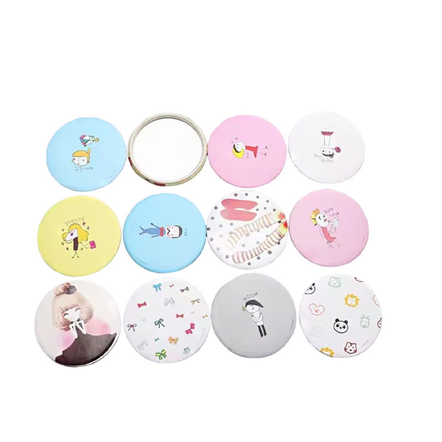 Round Tin Compact Makeup Mirror 5