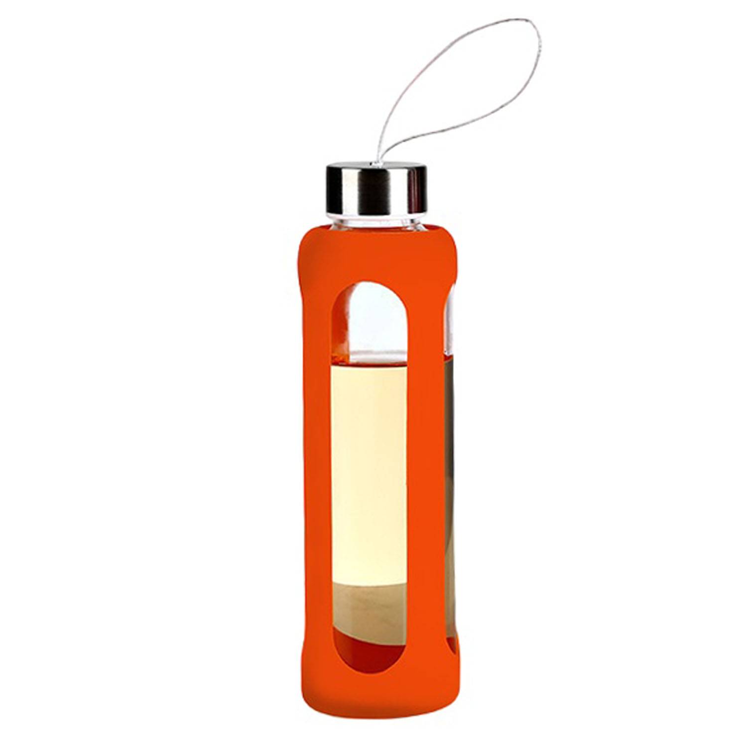 19oz Portable Silicone Sleeve Glass Sports Water Bottle 4
