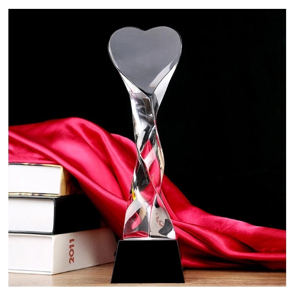 Twisted Colored Heart Shaped Crystal Award 7