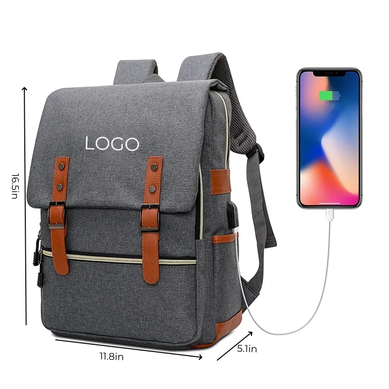 Vintage Laptop Backpack College School Bag Bookbags 5
