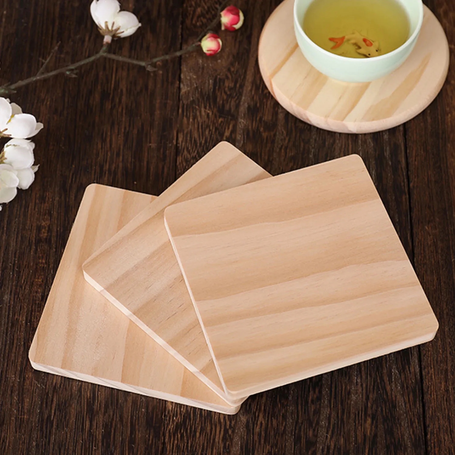 Creative Solid Wood Coaster 2