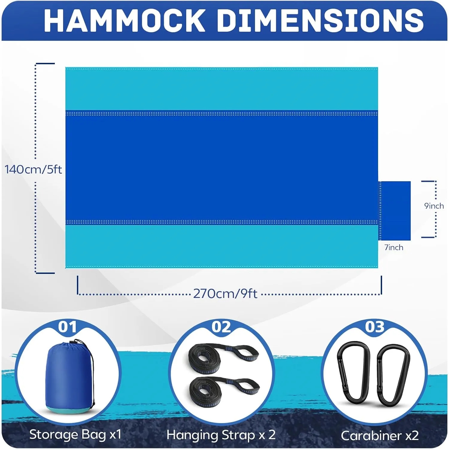 Portable Hammocks with Two Tree Straps 2