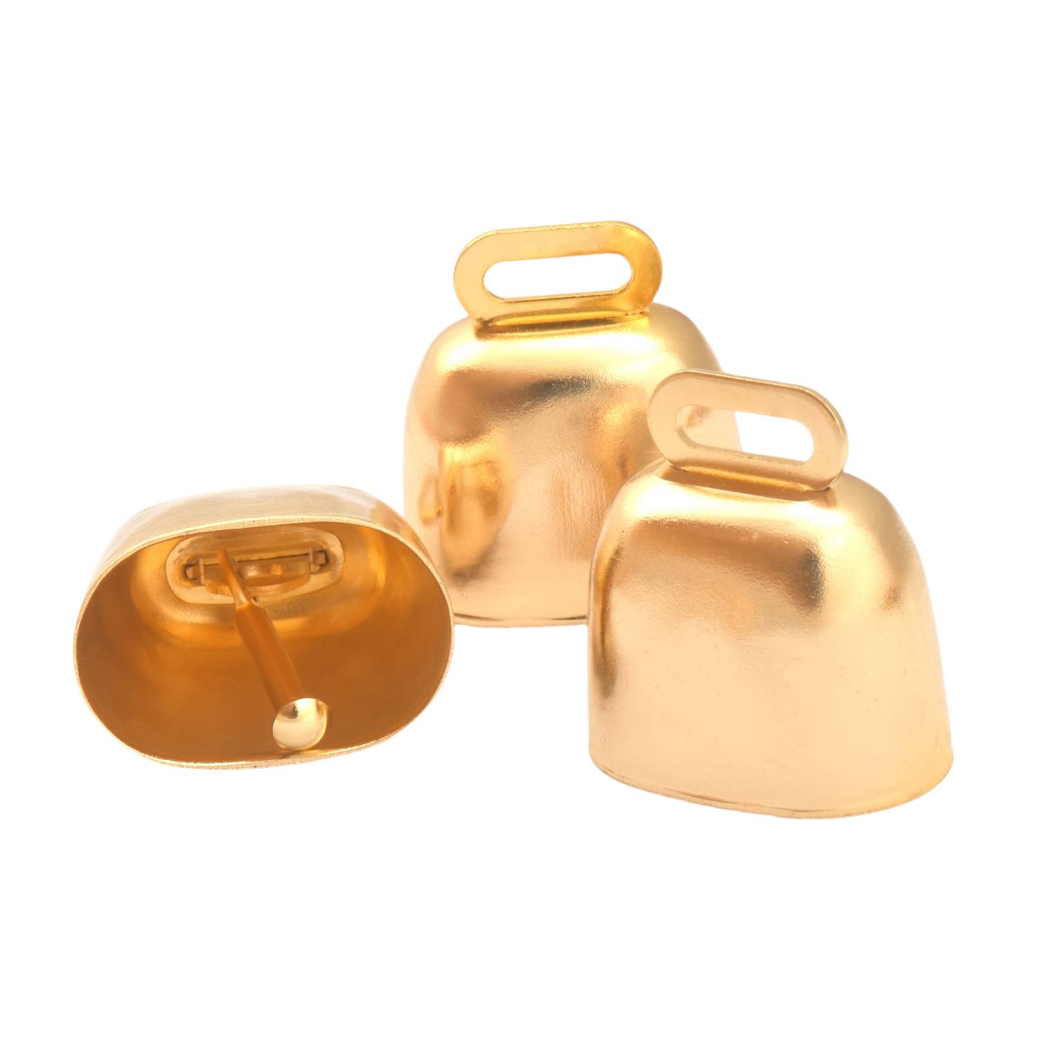 Retro Anti Loss Super Loud Pendant Gold Metal Cow Bell 1