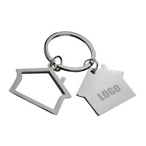 Alloy Dual House Shaped Keychain 10