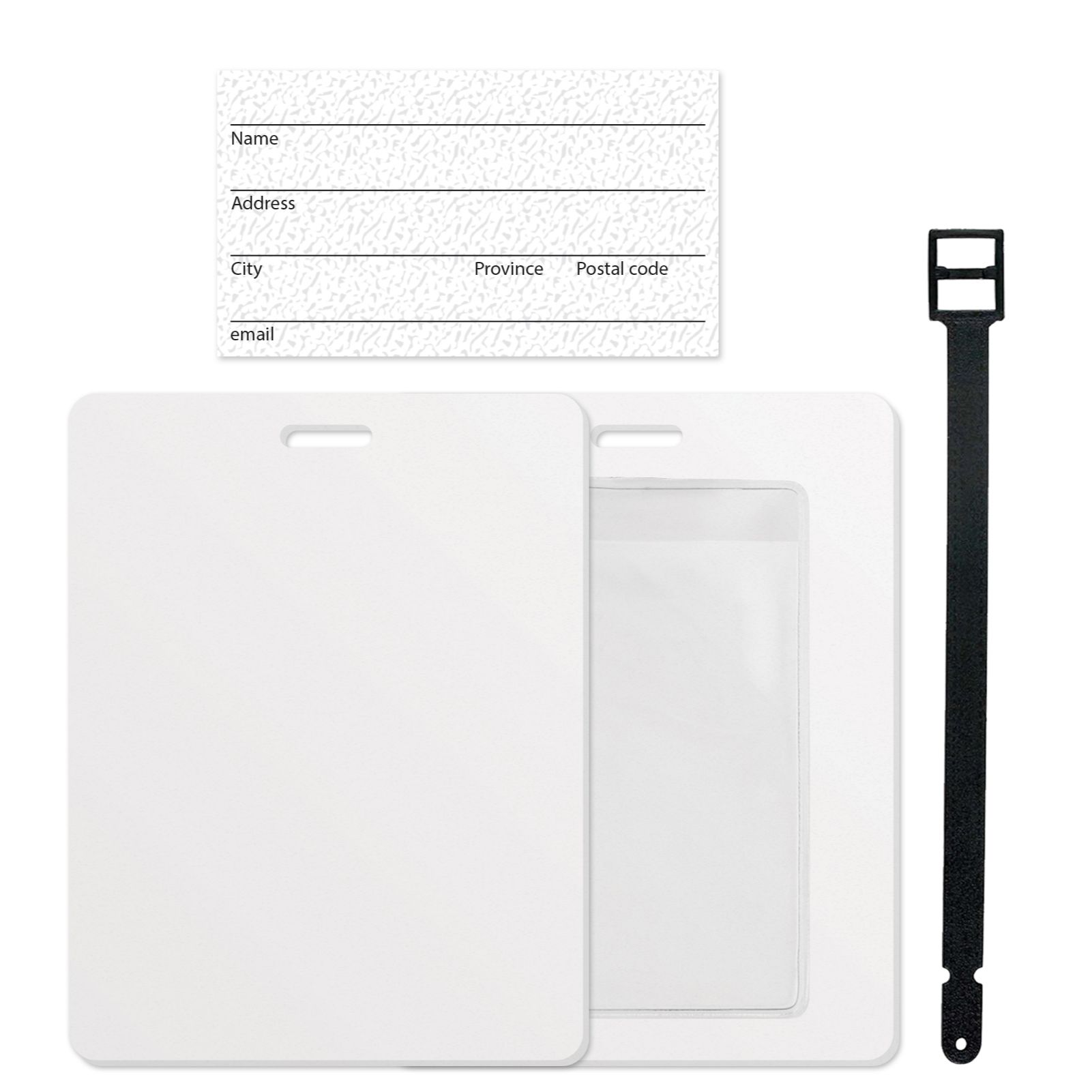 Jumbo Rectangle Slip-In Pocket Plastic Golf Bag Tag Full Colour Imprint