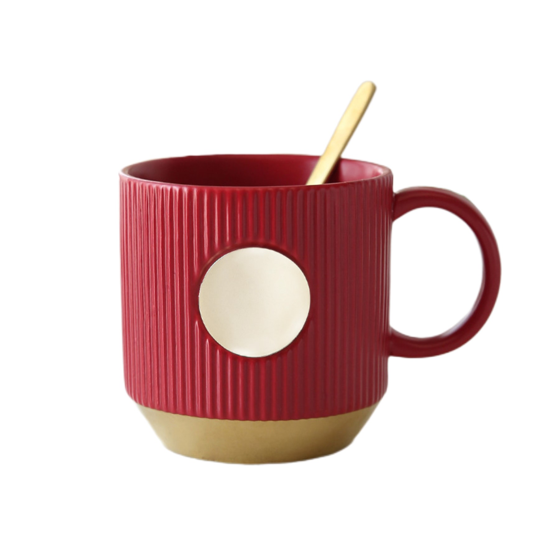 Classic Vertical Stripes Ceramic Coffee Cup (direct import) 3