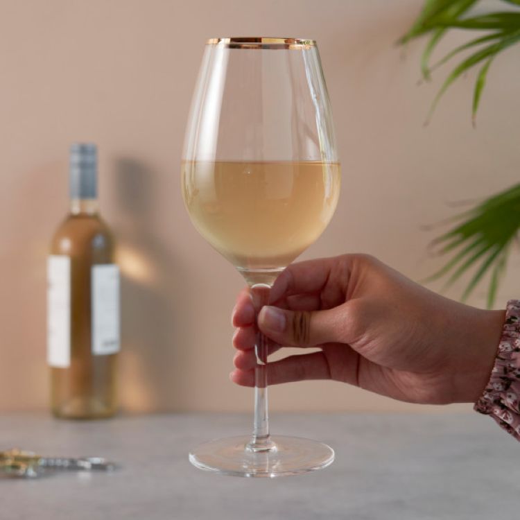 Twine Living® Gilded Stemmed Wine Glass, set of 2 8