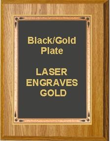 10-1/2" x 13" Oak Finish Plaque with a Black Teardrop Plate 1