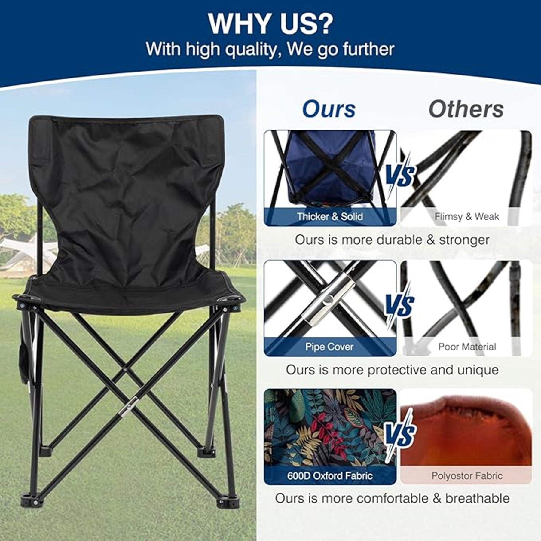 Aluminum Alloy Frame Folding Backpacking Chair 1
