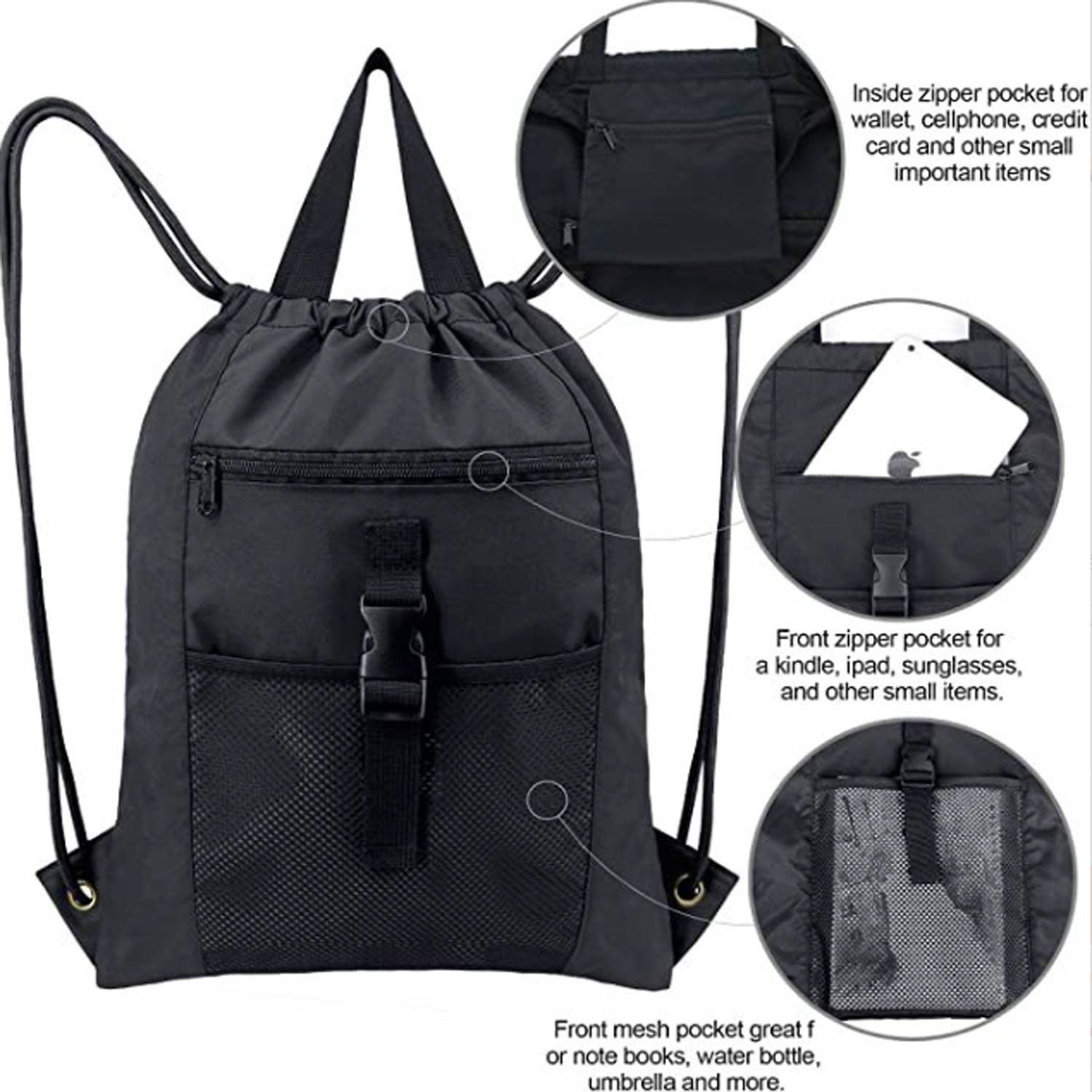 Drawstring Backpack Sports Gym Bag 4
