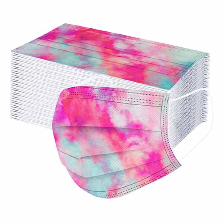 50 Pack Tie Dye Disposable Face Mask 5