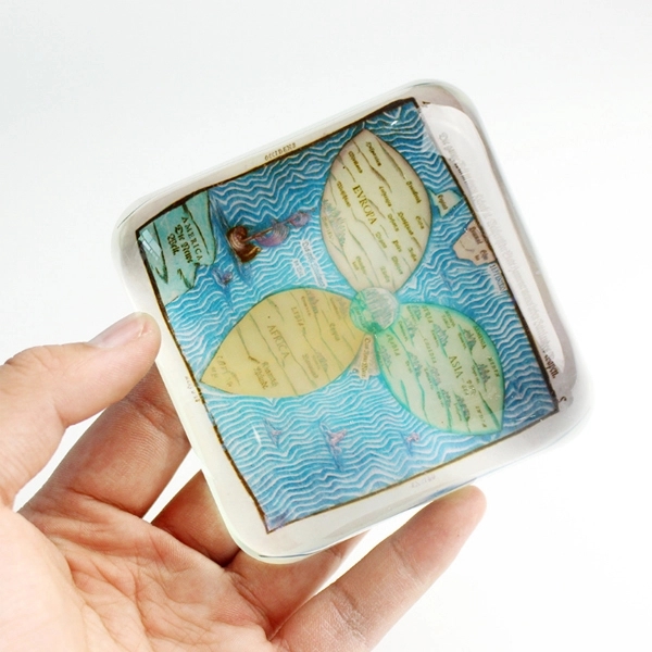 Crystal Square Dome Paperweight 4