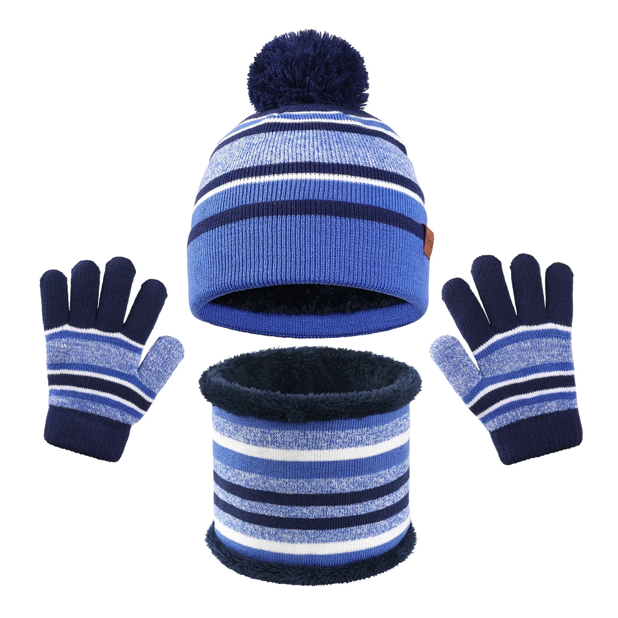Kids' Knitted Gloves Hat & Scarf 3-Piece Set 4