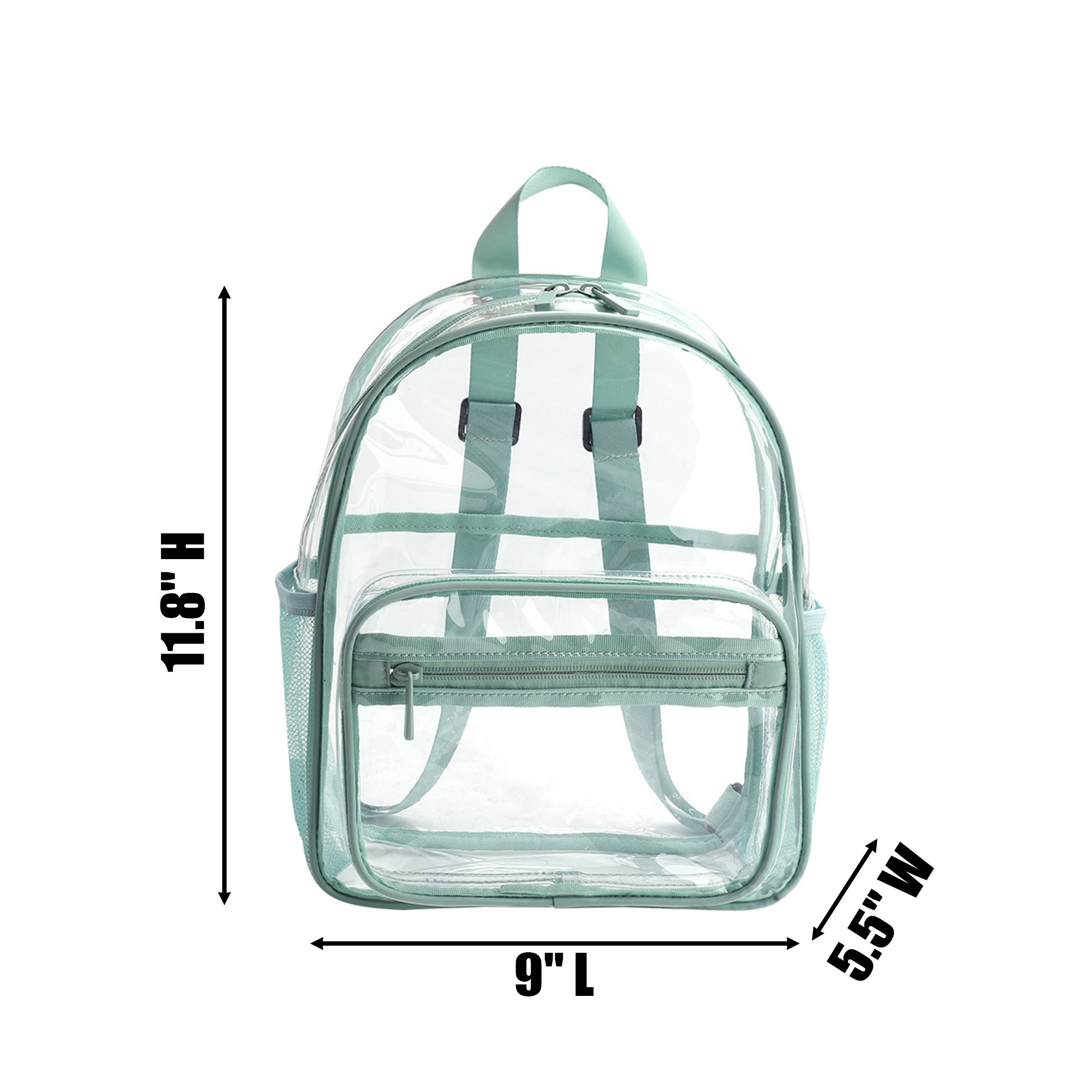 Clear PVC Mini Backpack Hand Held 9" x 5.5" x 11.8" 2
