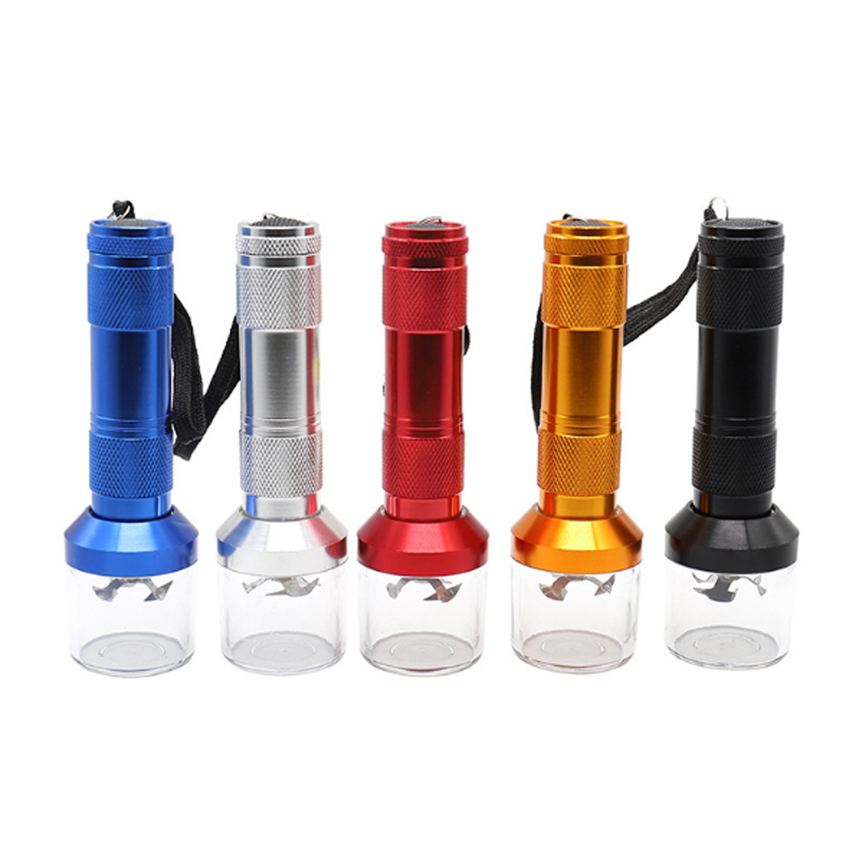 LED Flashlight Grinder Combo with Metal Body and Jar Base 3