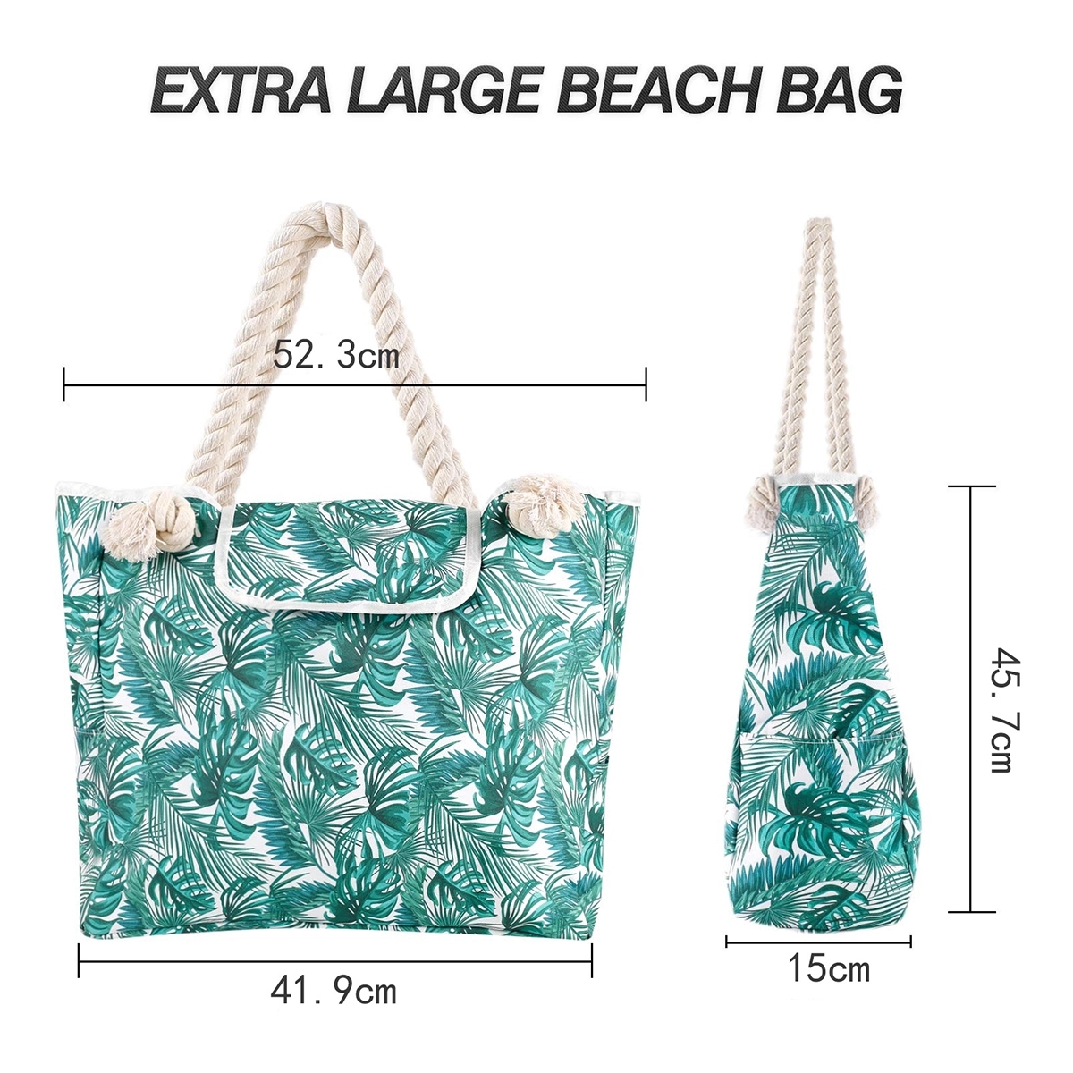 Large Beach Canvas Tote Bag, custom tote bag with logo imprint 7